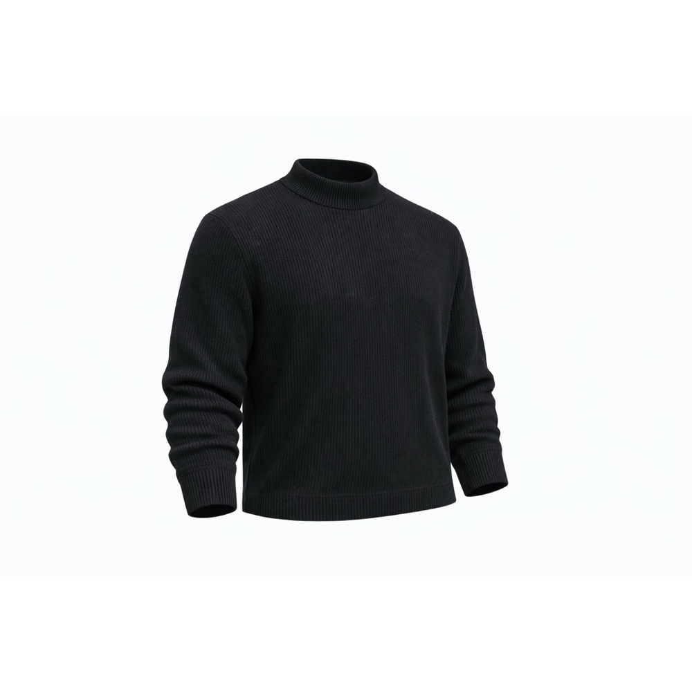 Jordan Craig Collection Black Ribbed Knit Sweater Mens Oversized Crewneck 28x28